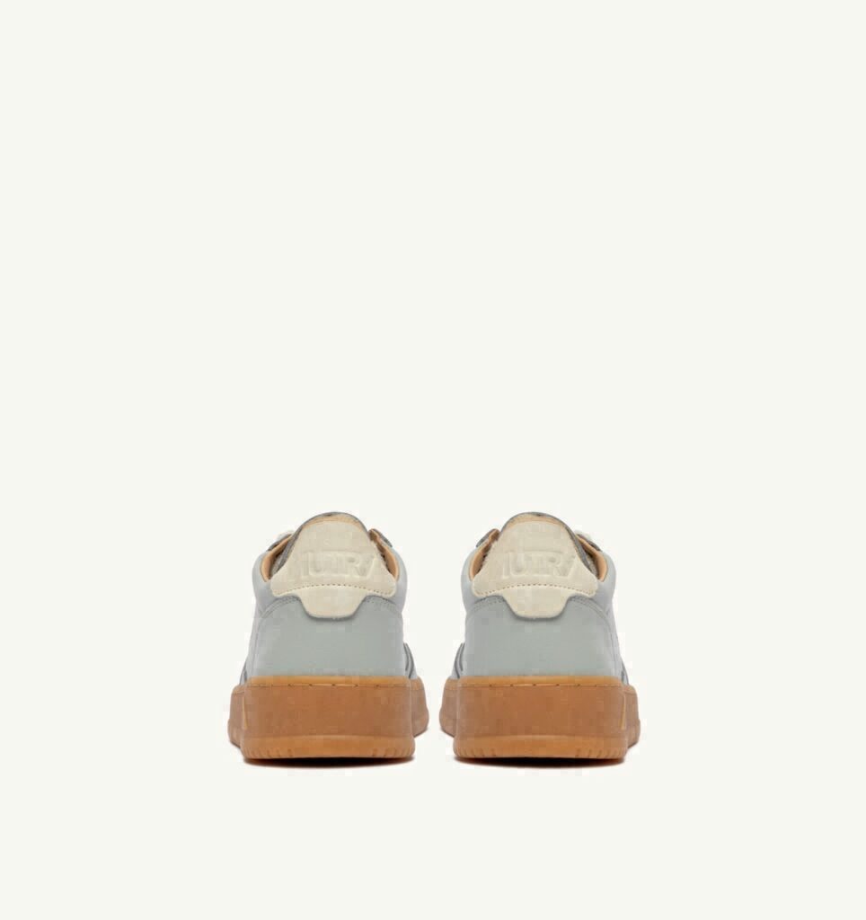 MEDALIST LOW EN CUIR MILITARY ET MARSHMALLOW