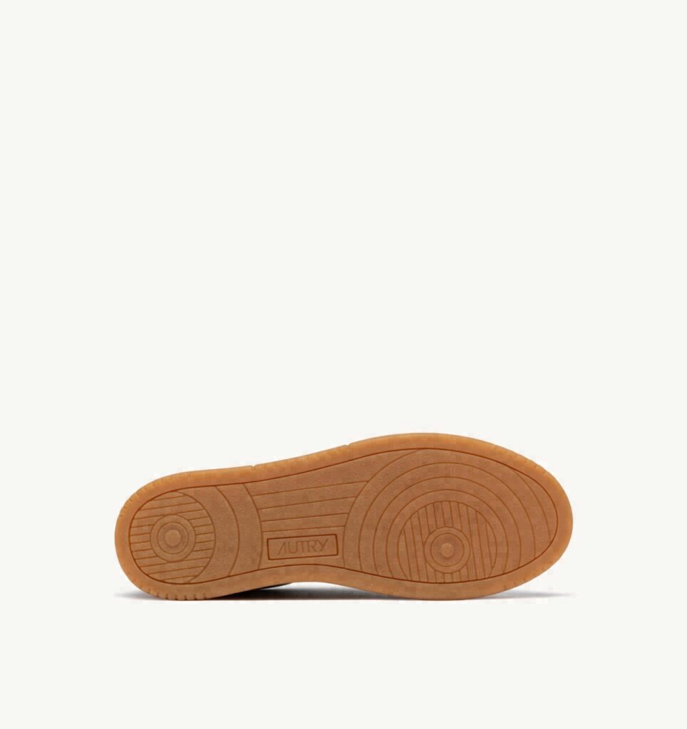 MEDALIST LOW EN CUIR MILITARY ET MARSHMALLOW