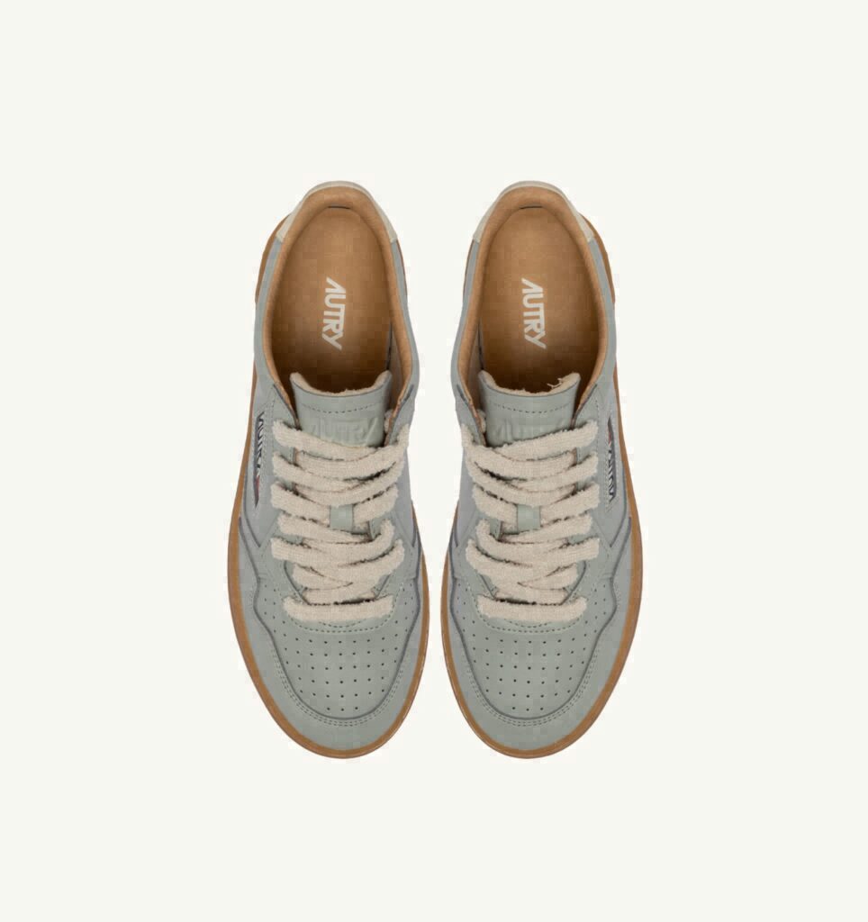 MEDALIST LOW EN CUIR MILITARY ET MARSHMALLOW
