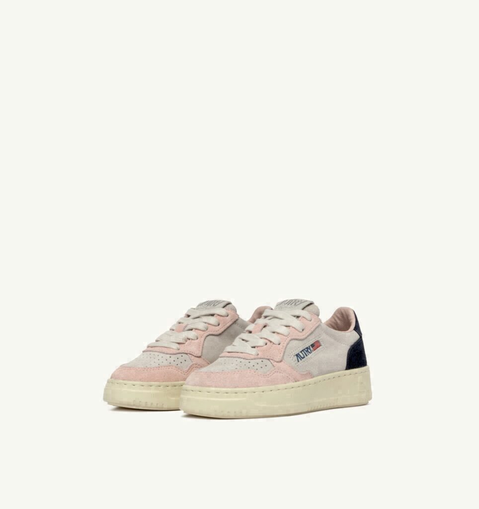 MEDALIST KIDS LOW EN DAIM ATLANTIC BLANC ET ROSEMARY