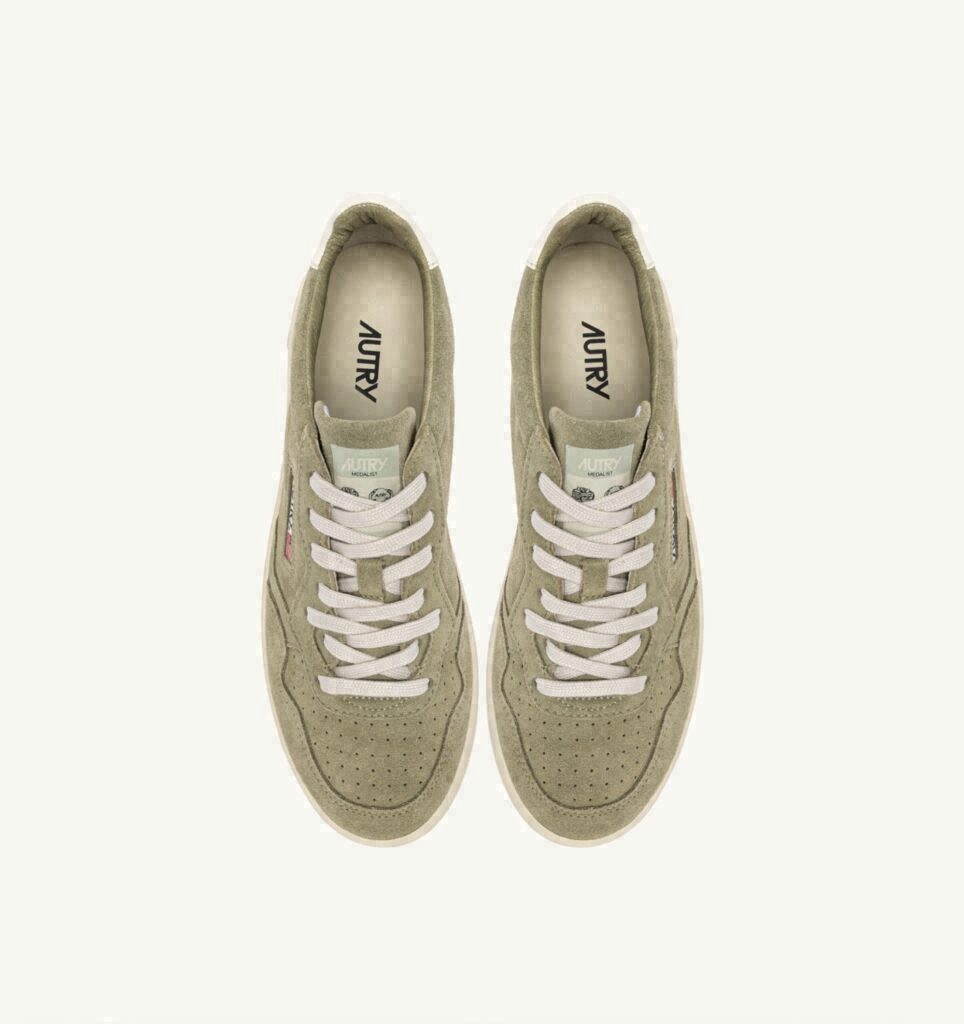 MEDALIST LOW EN DAIM GRAY GREEN ET BLANC