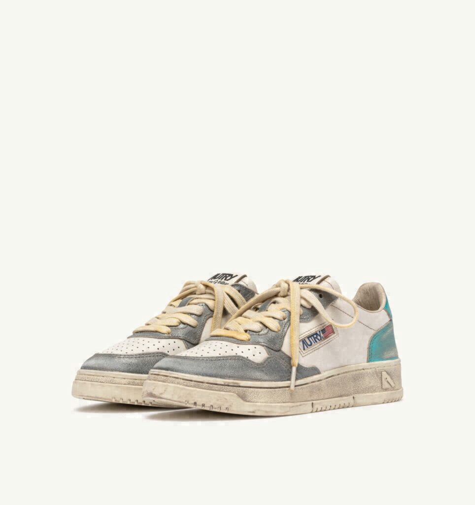 MEDALIST LOW SUPER VINTAGE EN CUIR ASH ET SEA