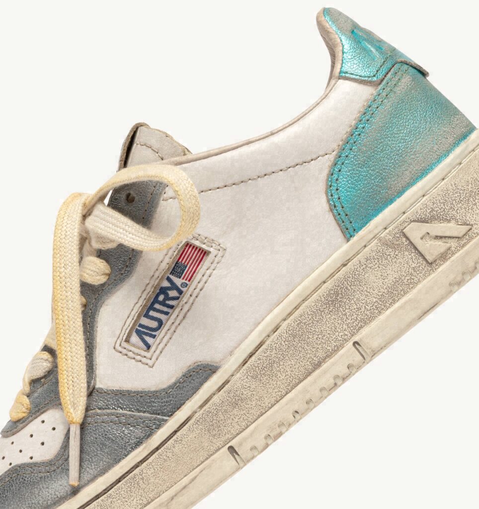 MEDALIST LOW SUPER VINTAGE EN CUIR ASH ET SEA