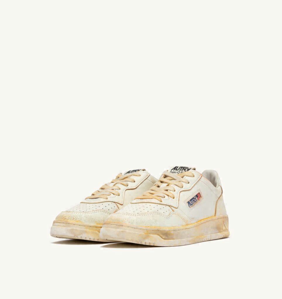 MEDALIST LOW SUPER VINTAGE EN CUIR BLANC