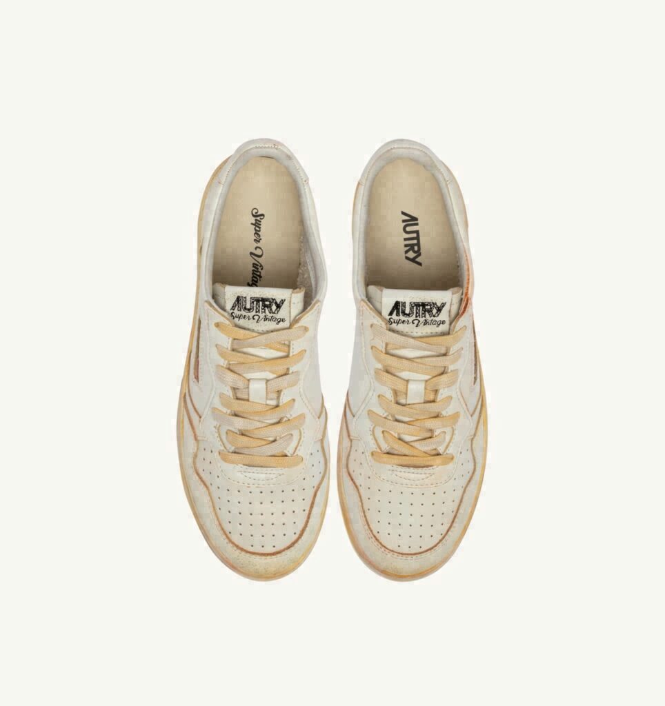 MEDALIST LOW SUPER VINTAGE EN CUIR BLANC