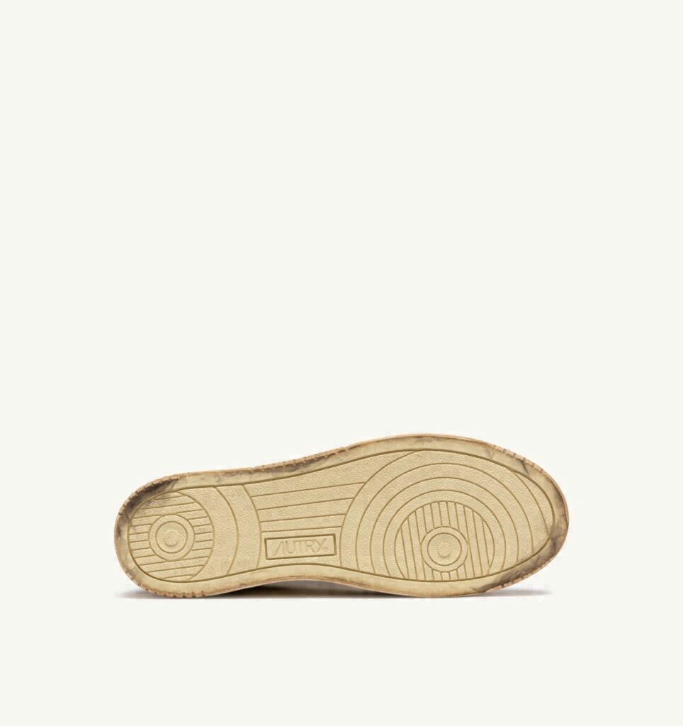 MEDALIST LOW SUPER VINTAGE EN CUIR BLANC COVERT GREEN ET NOIR