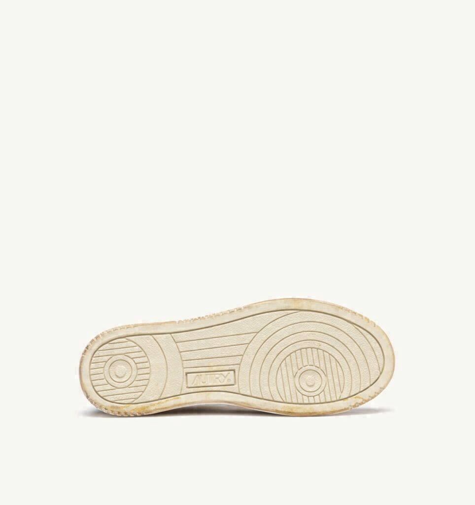 MEDALIST LOW SUPER VINTAGE EN CUIR BLANC ET ANTIK BLACK