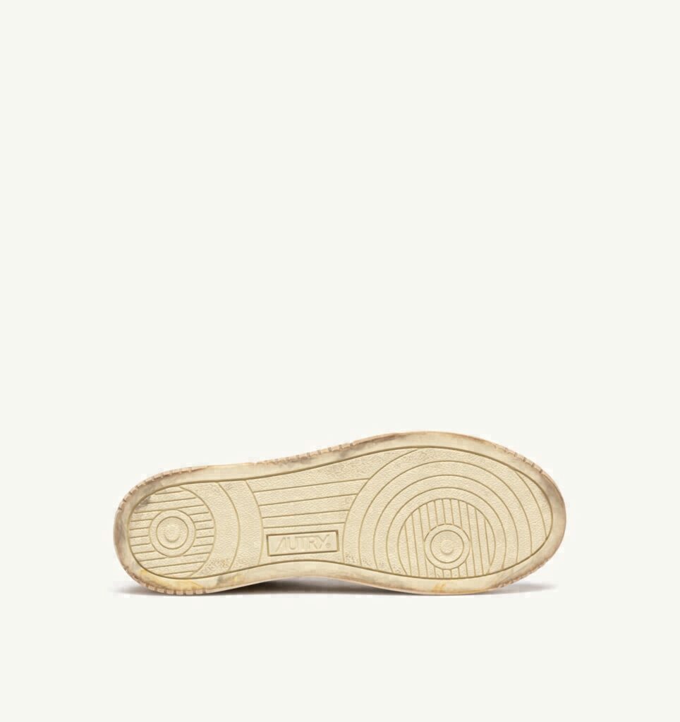 MEDALIST LOW SUPER VINTAGE EN CUIR BLANC ET JAUNE