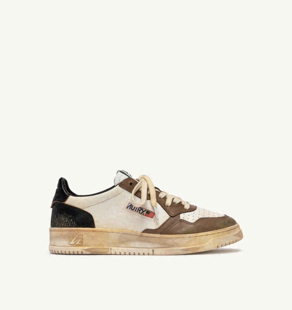 MEDALIST LOW SUPER VINTAGE EN CUIR BLANC NOIR ET MALT MALL