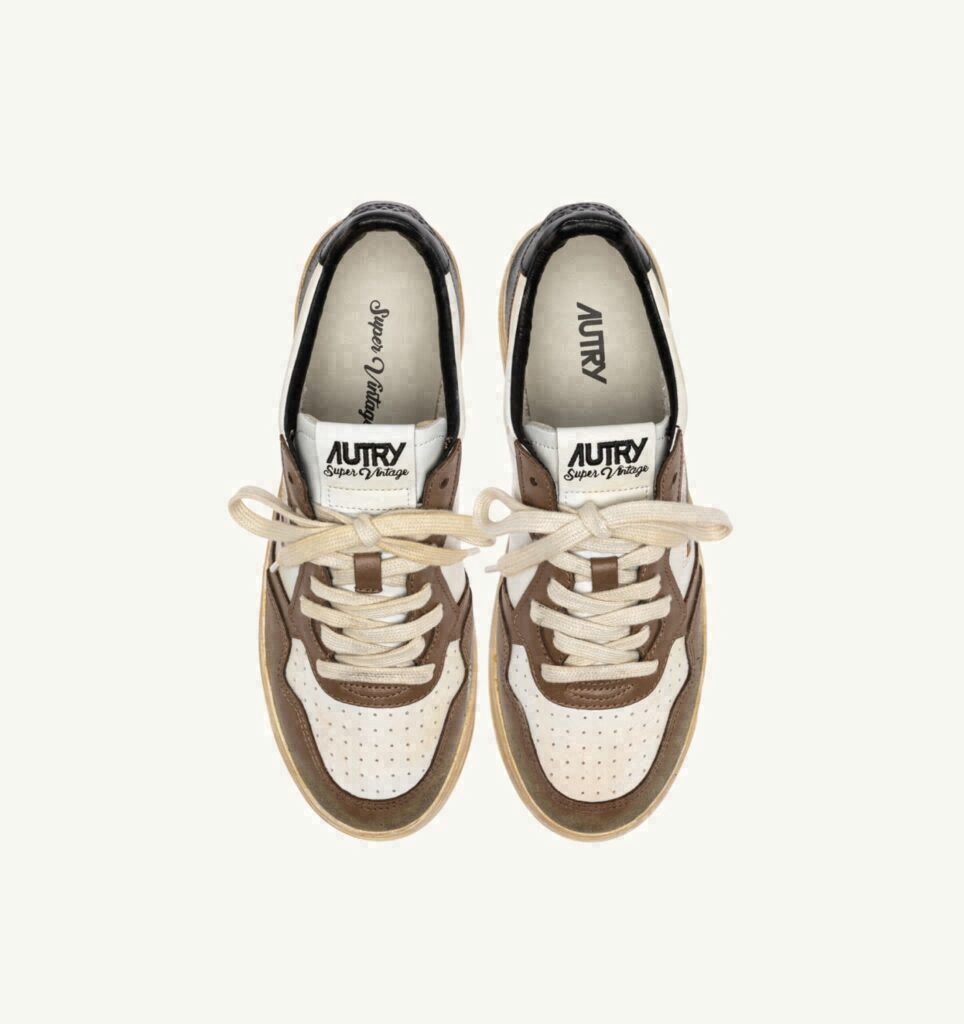 MEDALIST LOW SUPER VINTAGE EN CUIR BLANC NOIR ET MALT MALL