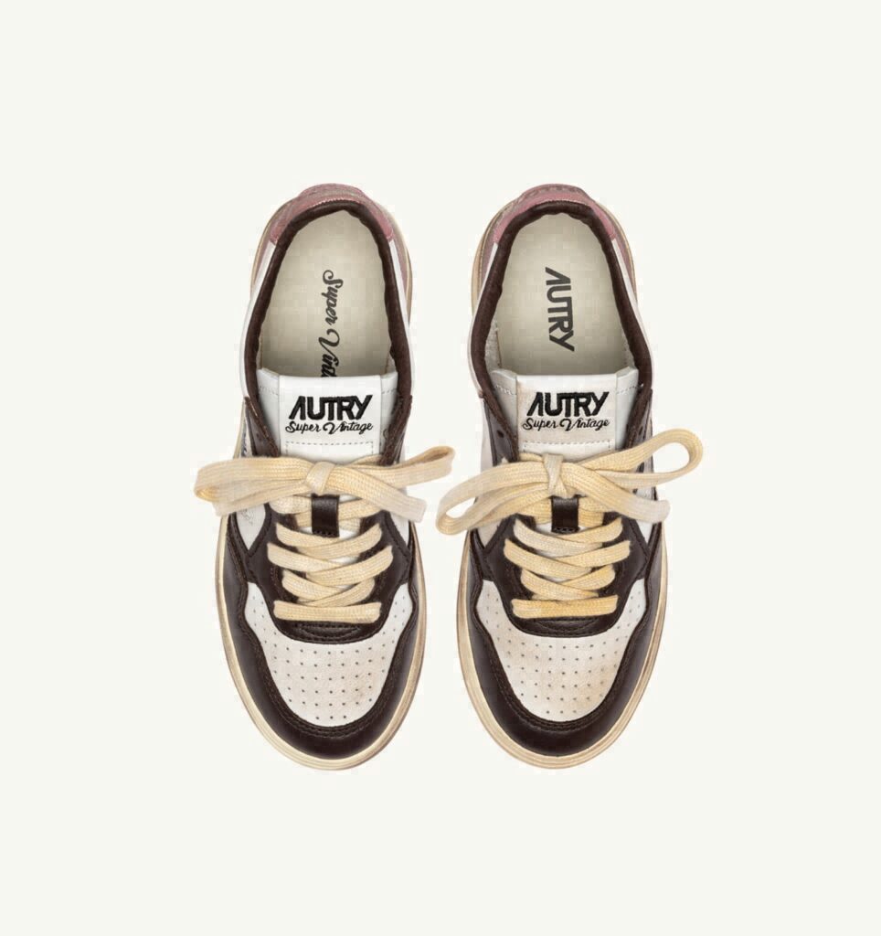 MEDALIST LOW SUPER VINTAGE EN CUIR BLANC PEONY ET HOT FUDGE