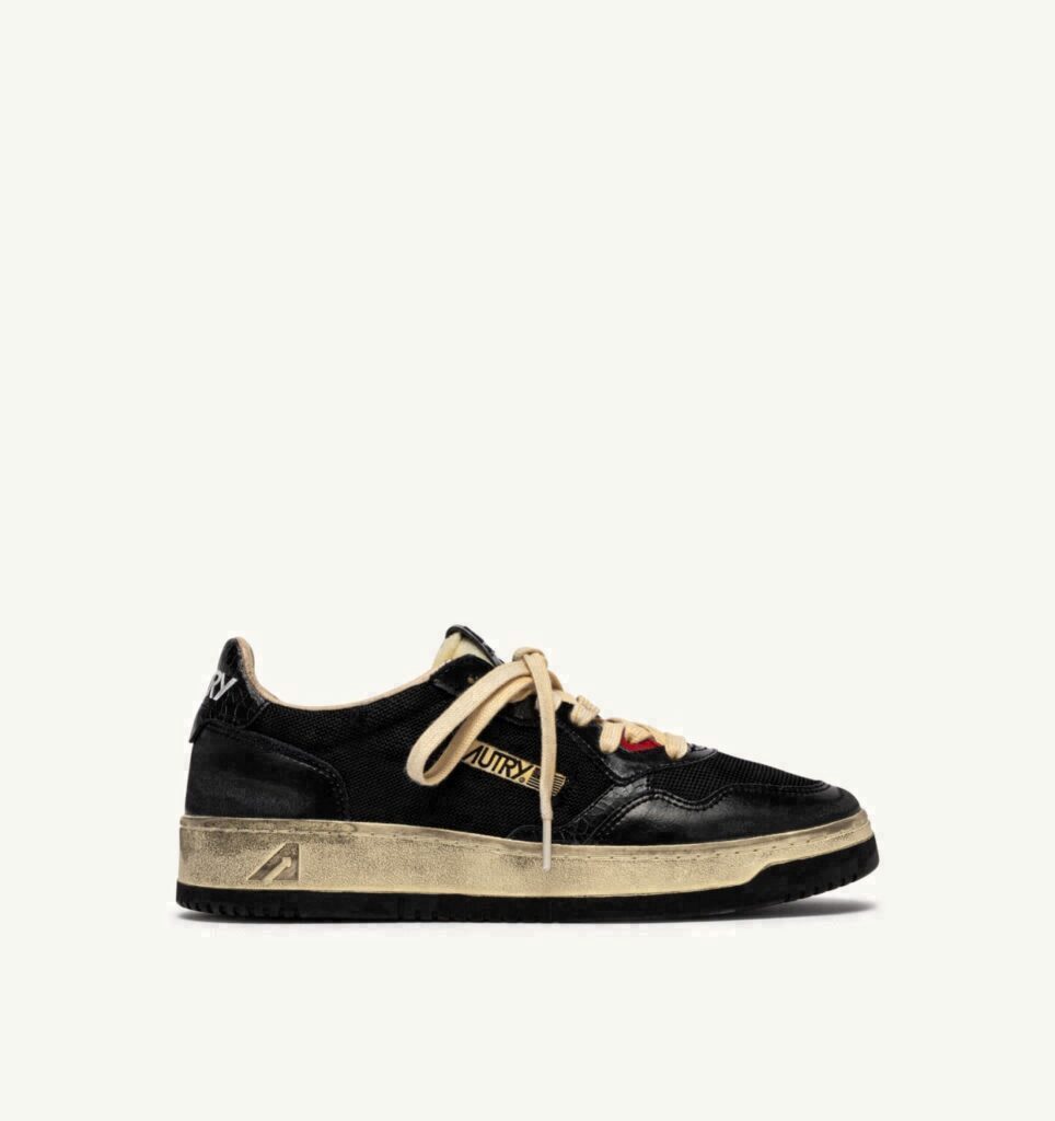 MEDALIST LOW SUPER VINTAGE EN CUIR ET DRAGON MESH NOIR