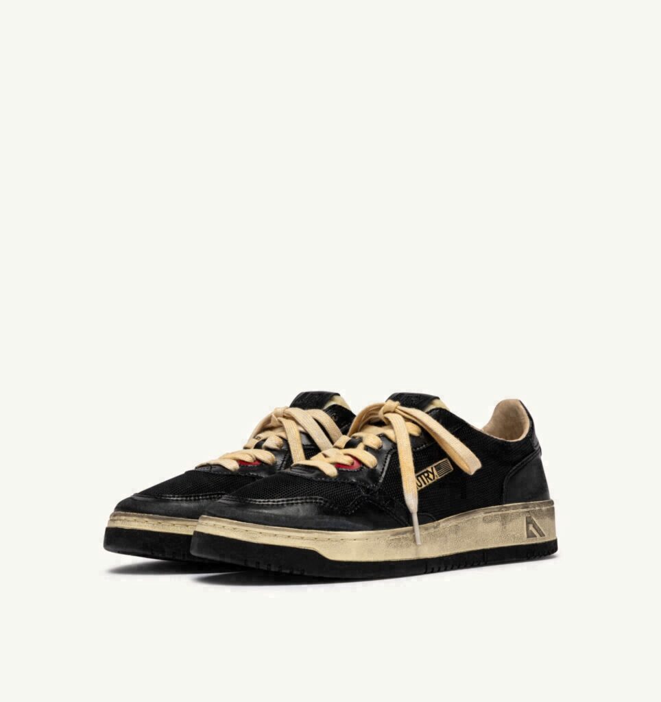 MEDALIST LOW SUPER VINTAGE EN CUIR ET DRAGON MESH NOIR