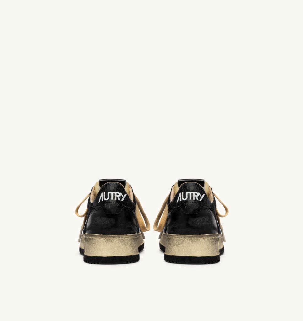 MEDALIST LOW SUPER VINTAGE EN CUIR ET DRAGON MESH NOIR
