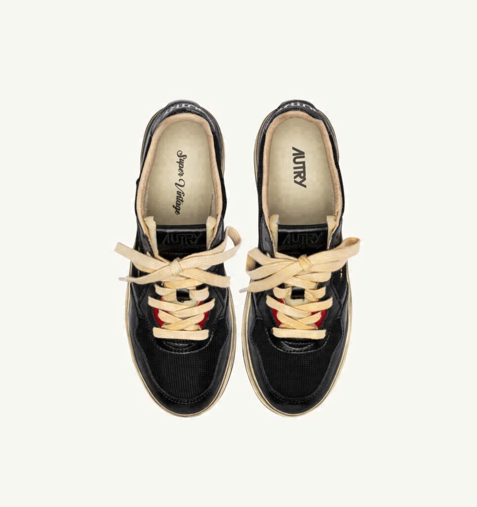MEDALIST LOW SUPER VINTAGE EN CUIR ET DRAGON MESH NOIR