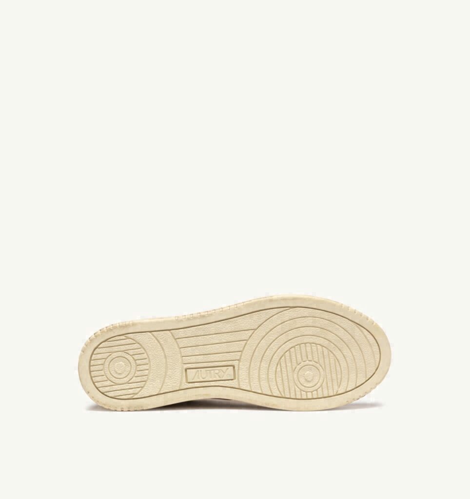 MEDALIST LOW SUPER VINTAGE EN CUIR ET DAIM BLANC ET OR