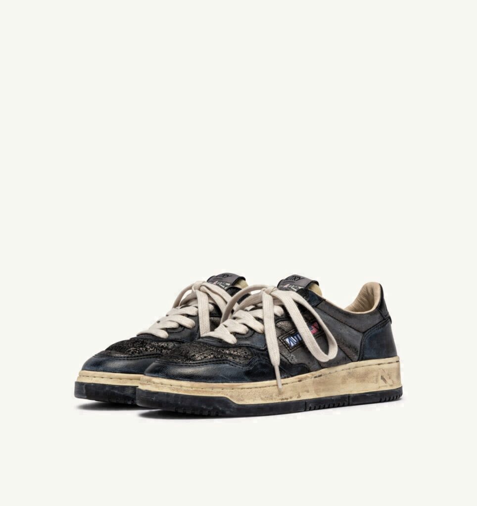 MEDALIST LOW SUPER VINTAGE EN CUIR WINTER ET NOIR