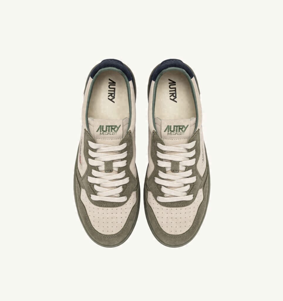 MEDALIST LOW TRICOLOR EN DAIM SMOKE GREEN ET SPACE