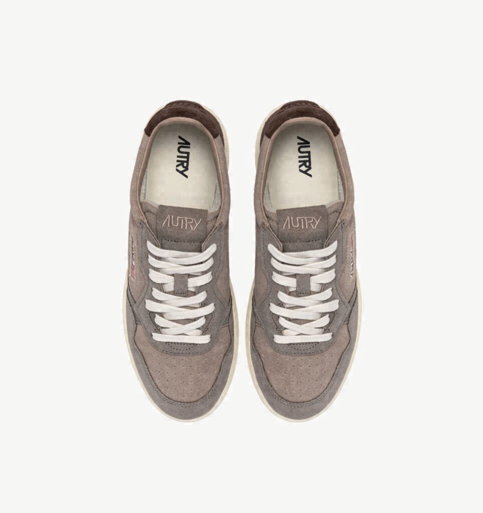 MEDALIST LOW TRICOLOR EN DAIM TAUPE ET CUIT