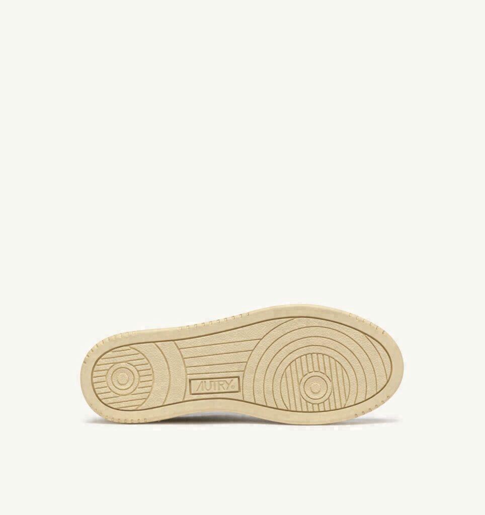 MEDALIST PLATFORM EN DAIM ET CUIR FEATHER GRAY ET BLANC