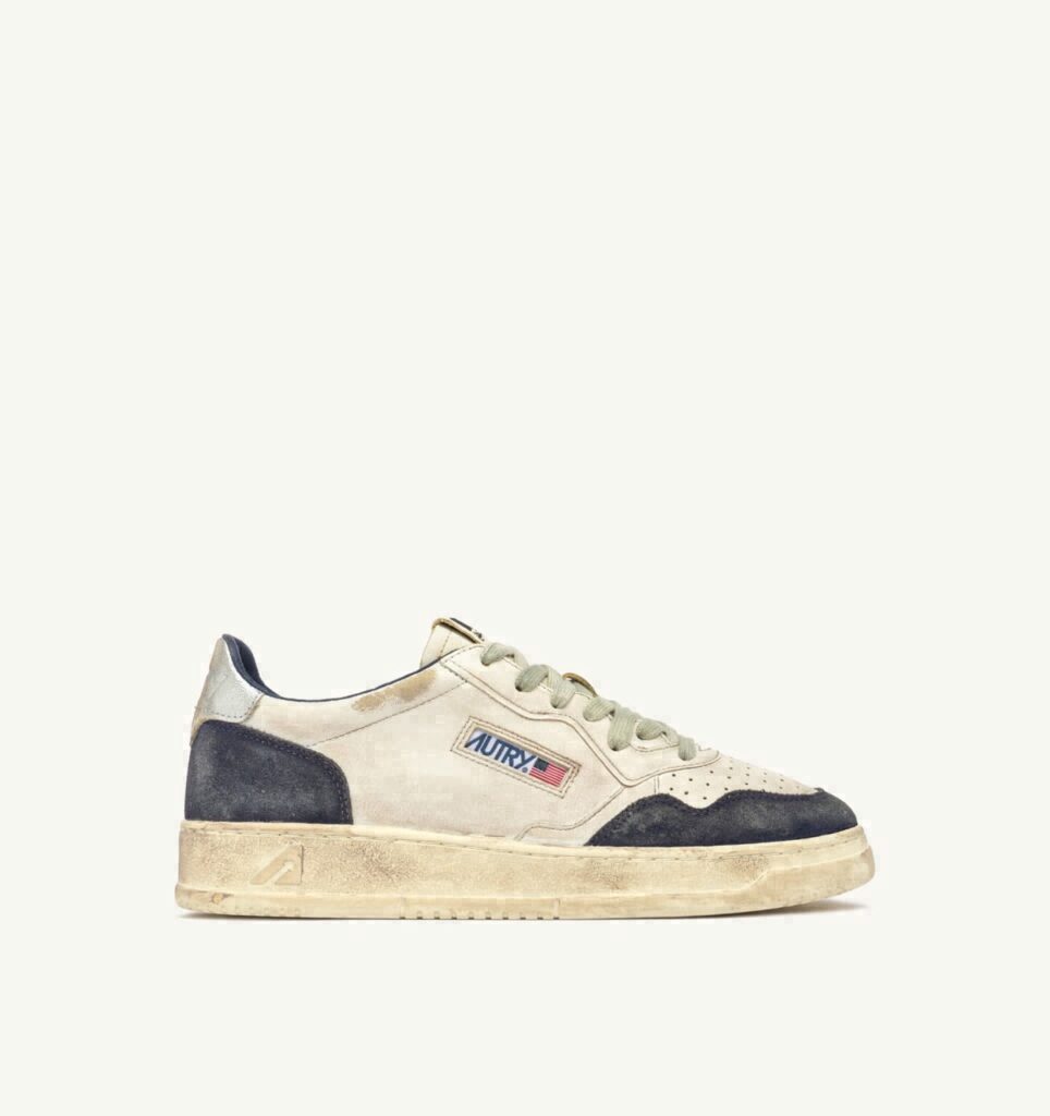 MEDALIST LOW SUPER VINTAGE EN CUIR ET DAIM SPACE BLUE ET SILVER
