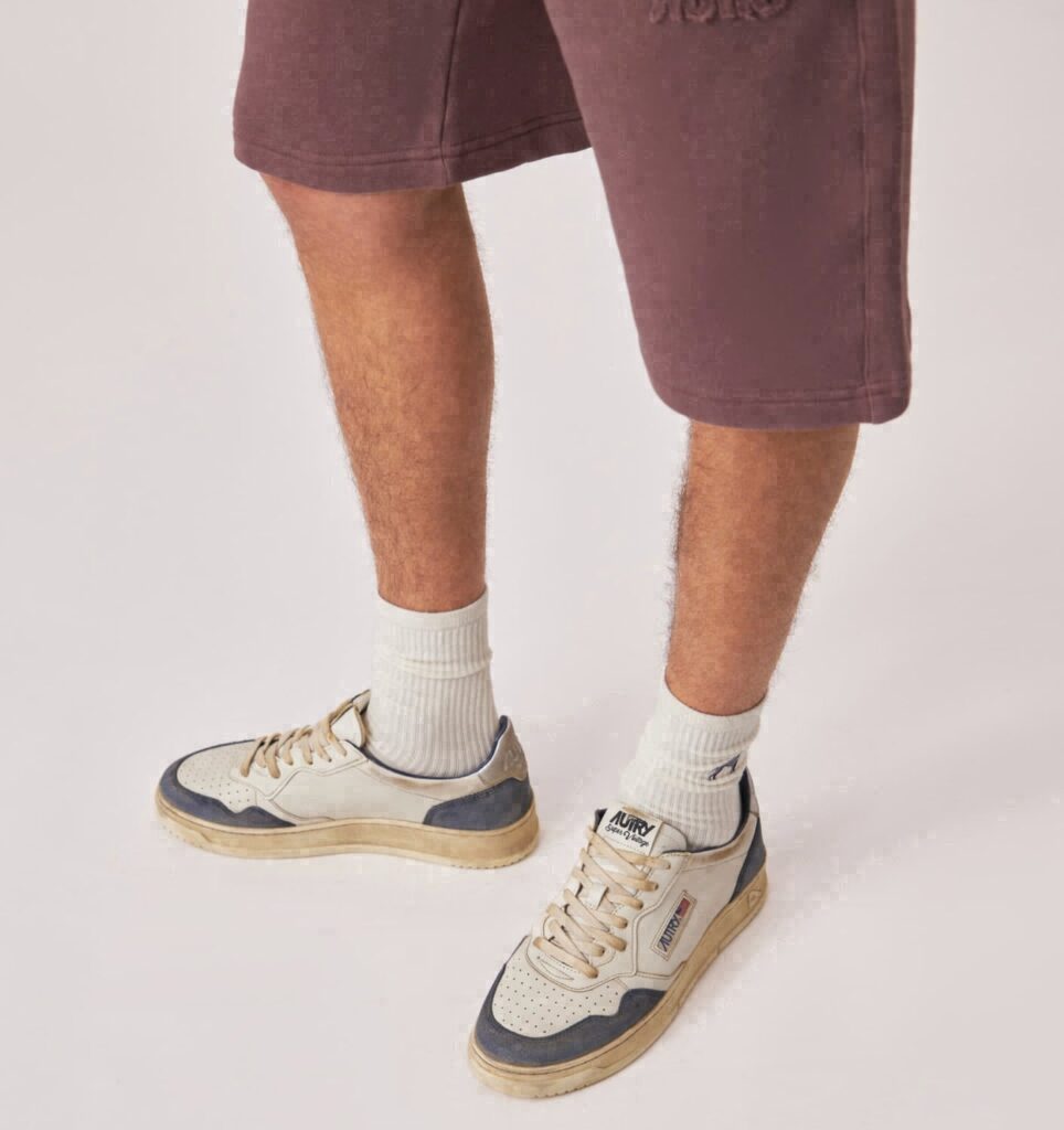 MEDALIST LOW SUPER VINTAGE EN CUIR ET DAIM SPACE BLUE ET SILVER