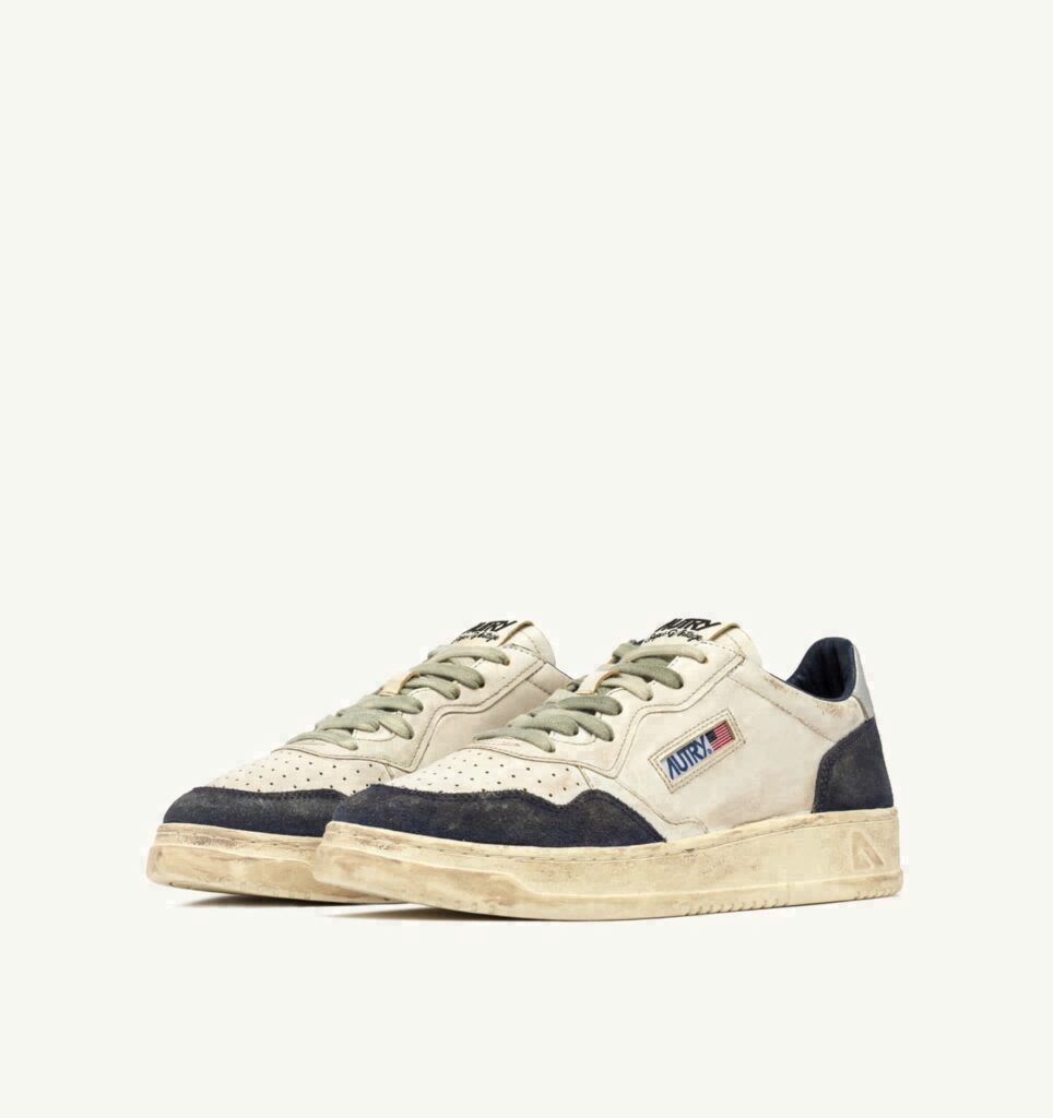MEDALIST LOW SUPER VINTAGE EN CUIR ET DAIM SPACE BLUE ET SILVER