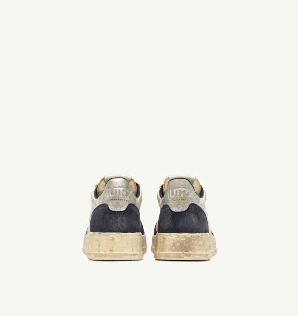 MEDALIST LOW SUPER VINTAGE EN CUIR ET DAIM SPACE BLUE ET SILVER