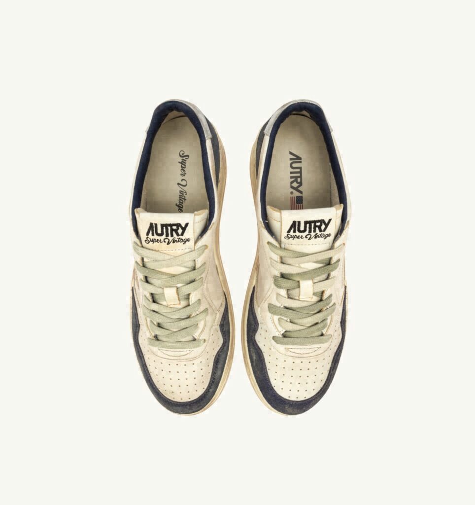 MEDALIST LOW SUPER VINTAGE EN CUIR ET DAIM SPACE BLUE ET SILVER