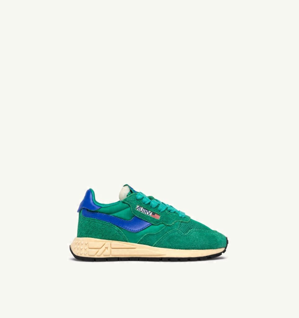 REELWIND KIDS LOW EN NYLON ET DAIM EMERALD ET DAZZLING BLUE