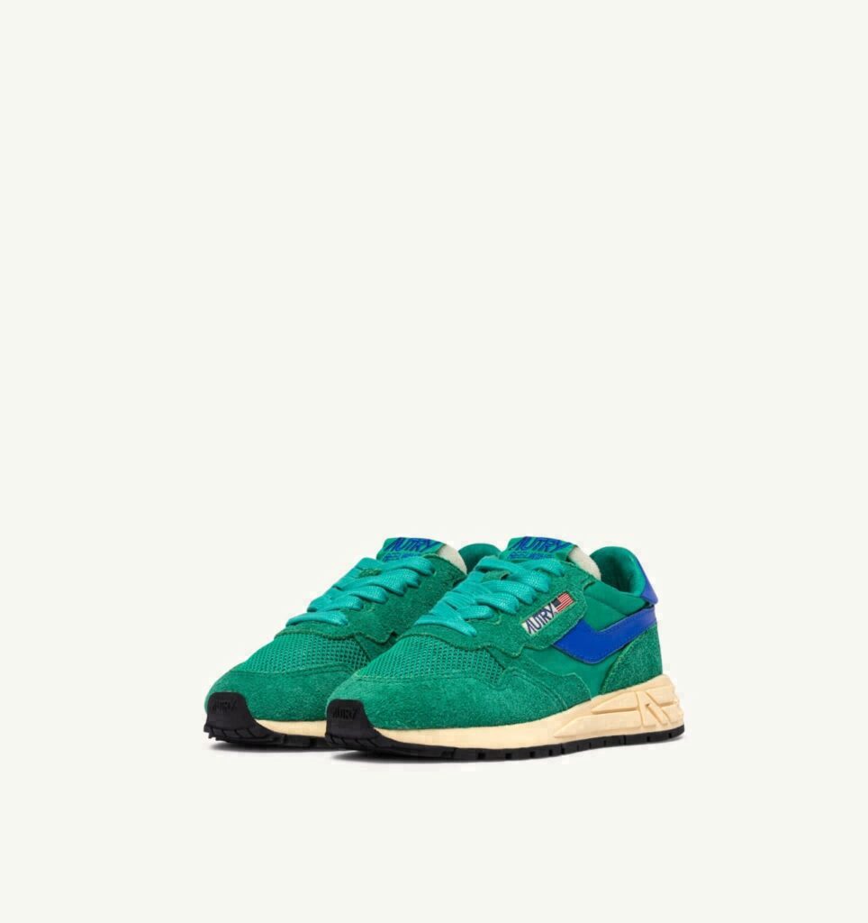 REELWIND KIDS LOW EN NYLON ET DAIM EMERALD ET DAZZLING BLUE