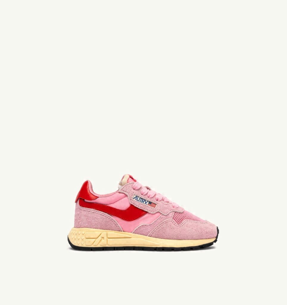 REELWIND KIDS LOW EN NYLON ET DAIM PINK CHERUB ET FLAME