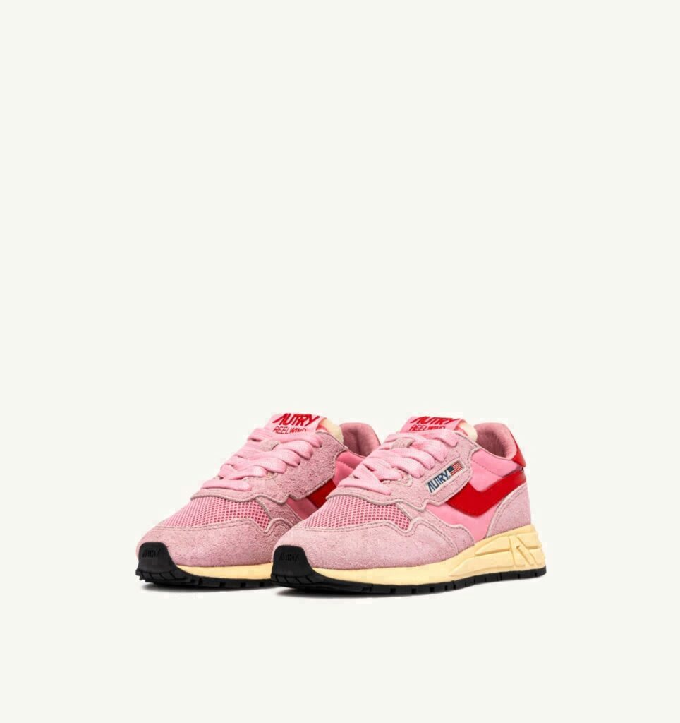 REELWIND KIDS LOW EN NYLON ET DAIM PINK CHERUB ET FLAME