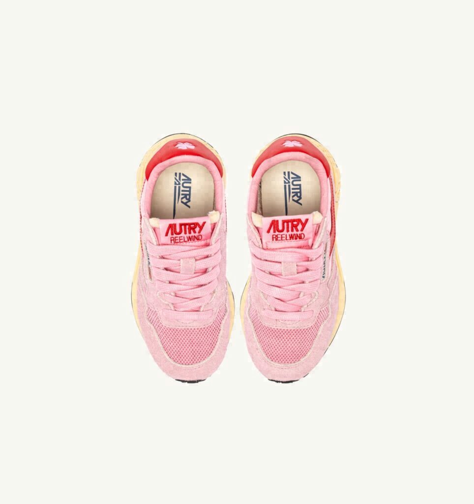 REELWIND KIDS LOW EN NYLON ET DAIM PINK CHERUB ET FLAME