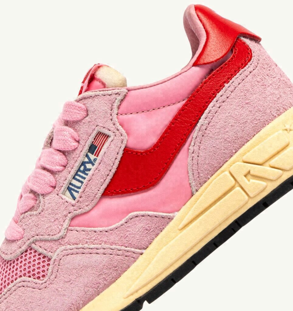 REELWIND KIDS LOW EN NYLON ET DAIM PINK CHERUB ET FLAME