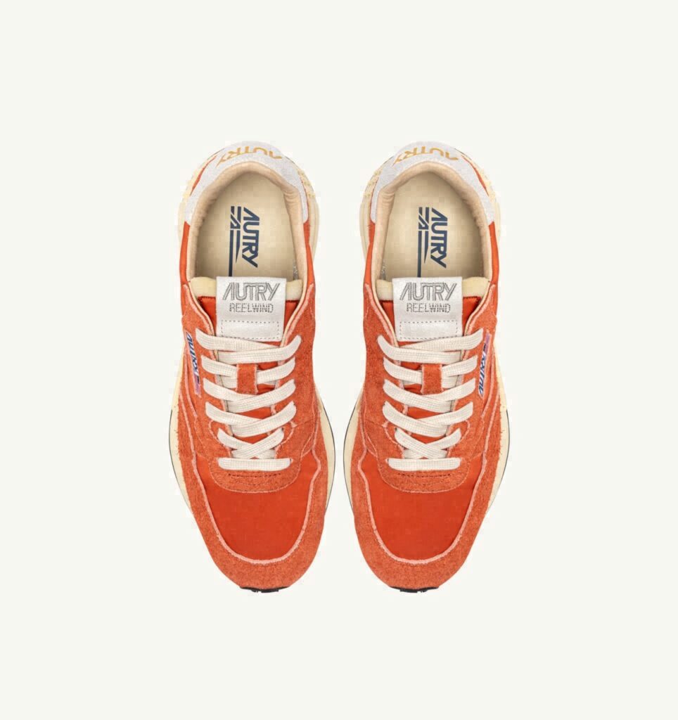 REELWIND LOW EN NYLON ET DAIM BLANC ET ORANGE RUST