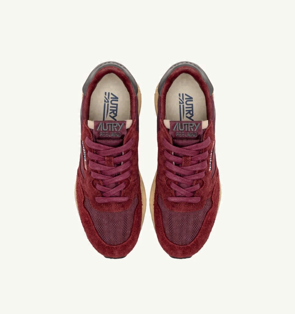 REELWIND LOW EN NYLON DAIM ET CUIR ROUGE ET CORDOVAN