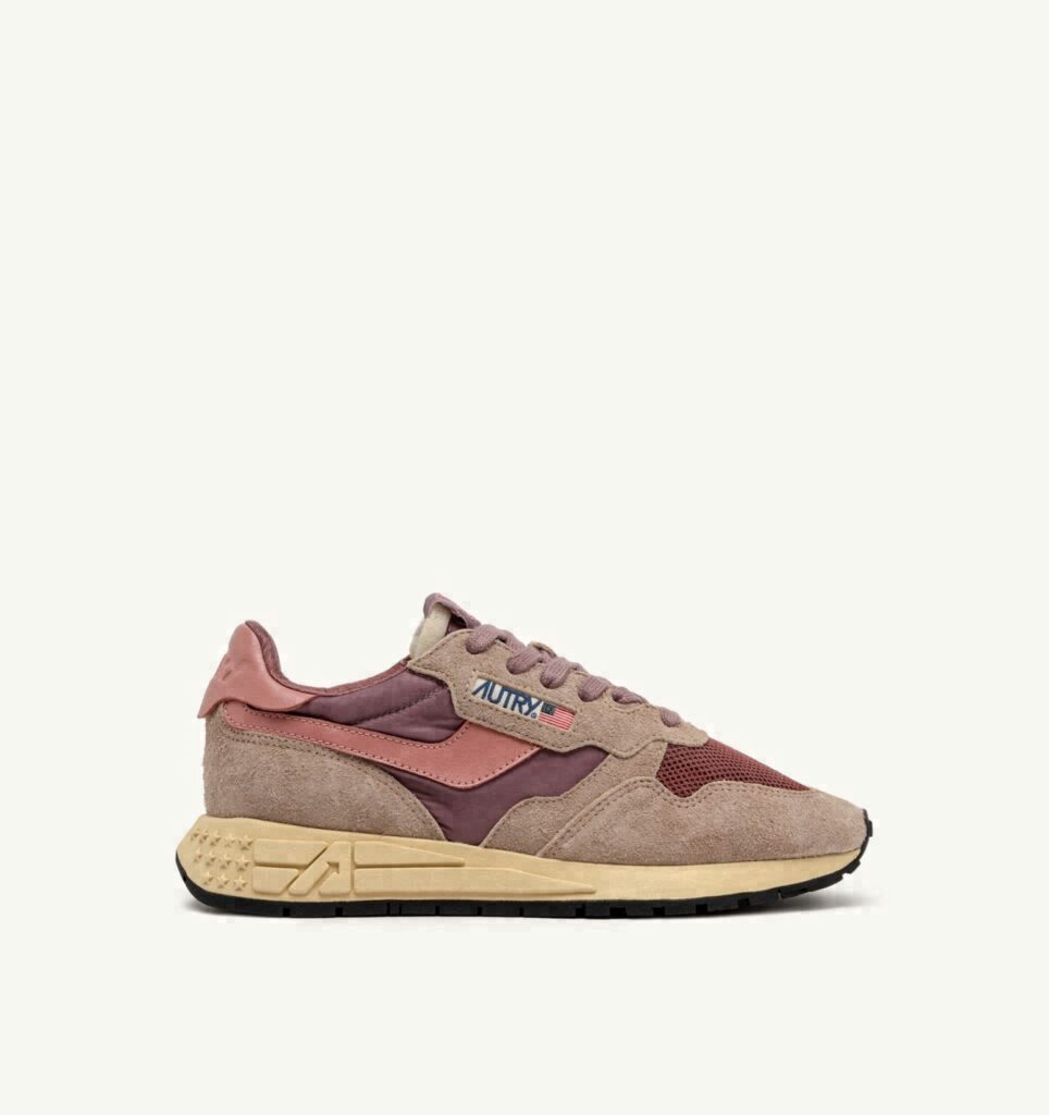 REELWIND LOW EN NYLON DAIM ET CUIR ROSE ET DESERT SAND