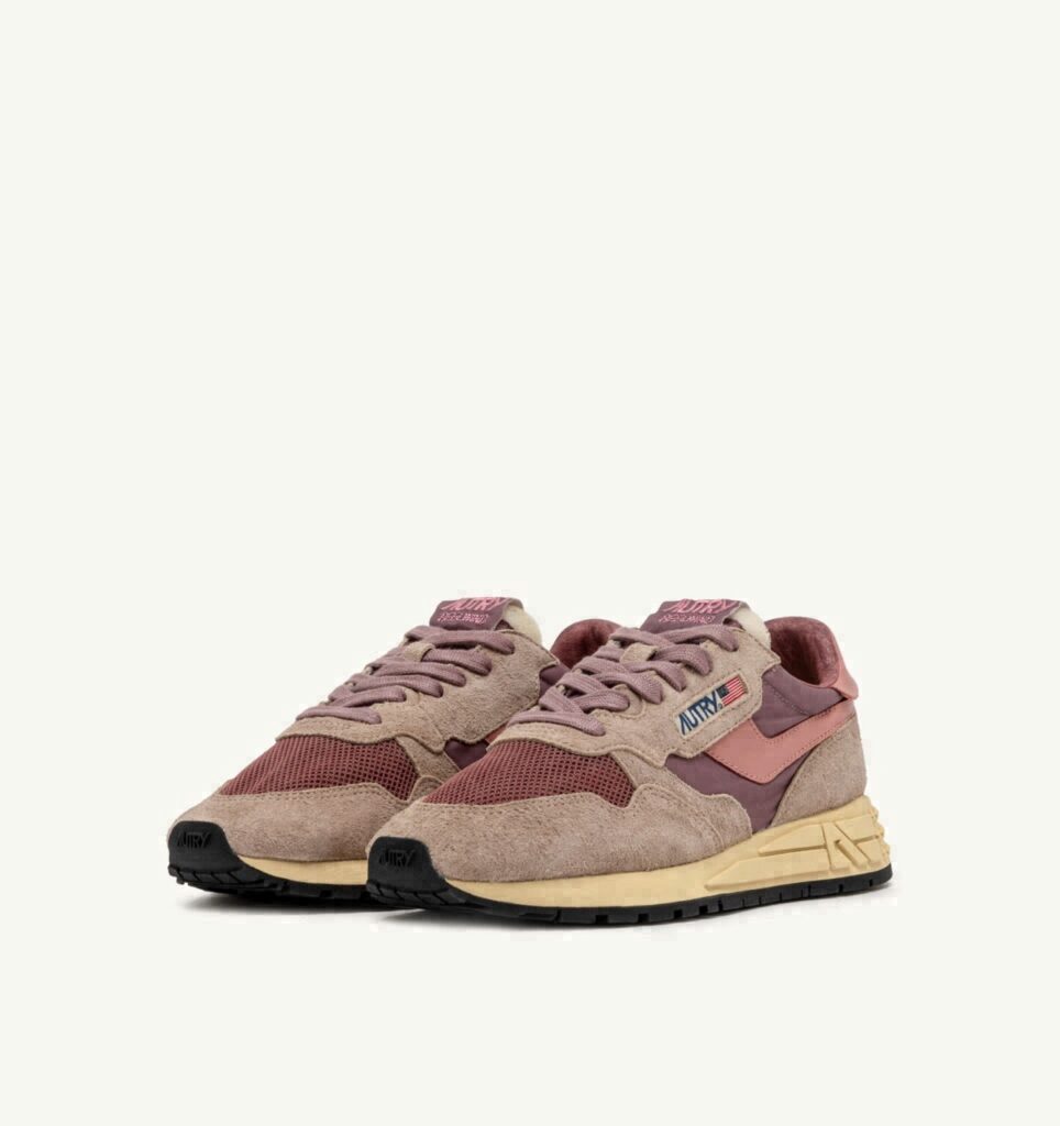 REELWIND LOW EN NYLON DAIM ET CUIR ROSE ET DESERT SAND