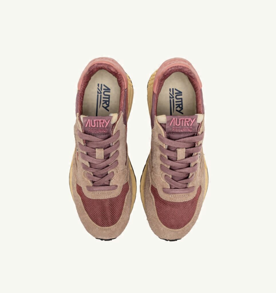 REELWIND LOW EN NYLON DAIM ET CUIR ROSE ET DESERT SAND