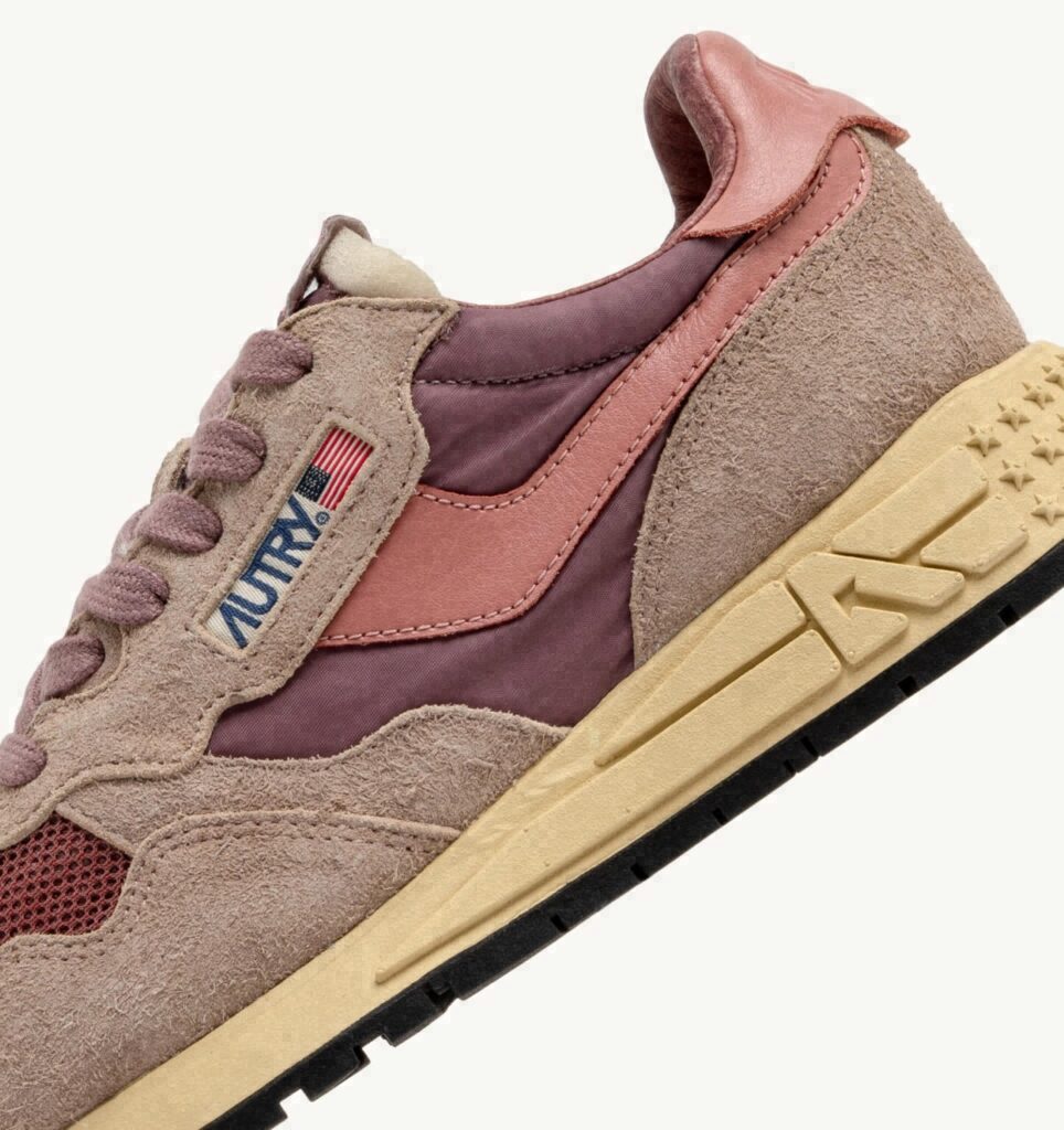 REELWIND LOW EN NYLON DAIM ET CUIR ROSE ET DESERT SAND