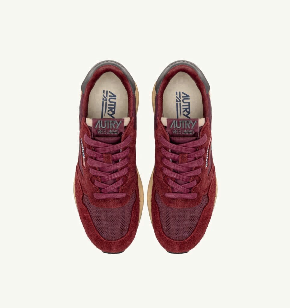 REELWIND LOW EN NYLON DAIM ET CUIR ROUGE ET CORDOVAN