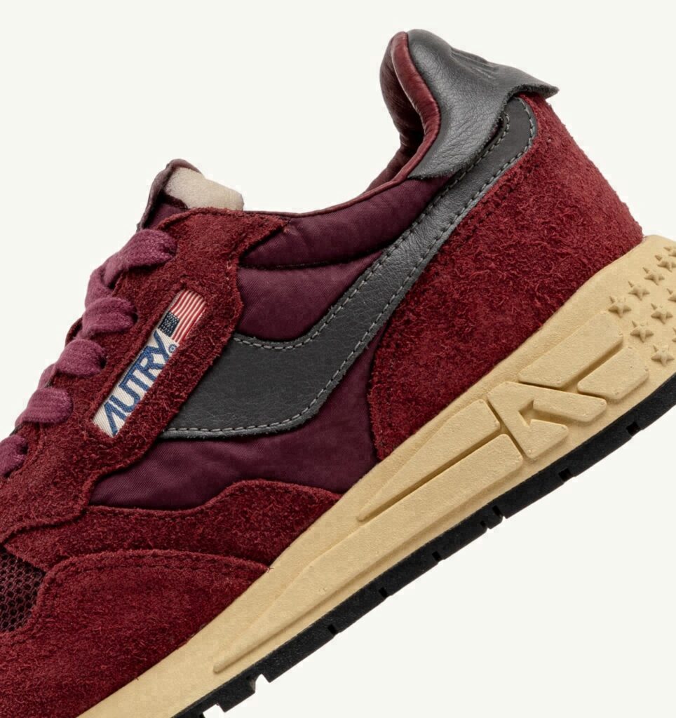 REELWIND LOW EN NYLON DAIM ET CUIR ROUGE ET CORDOVAN