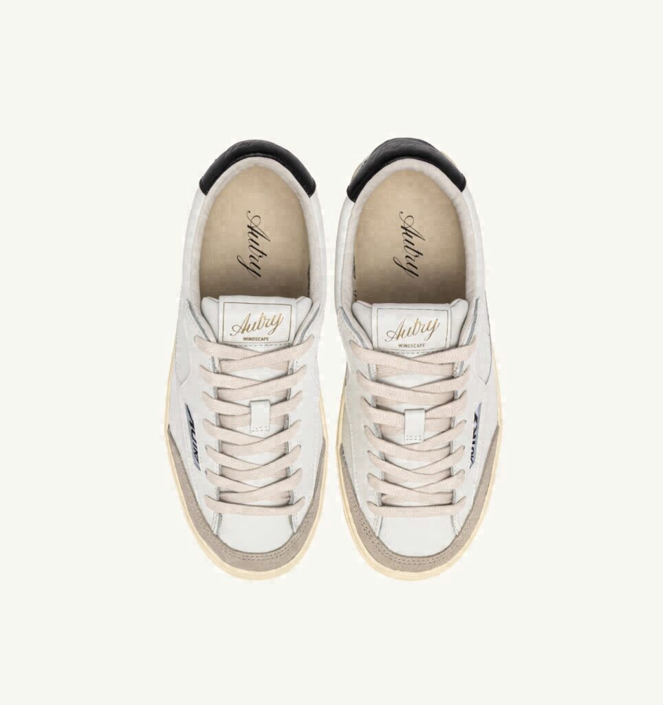 WINDSCAPE LOW EN CUIR BLANC ET NOIR