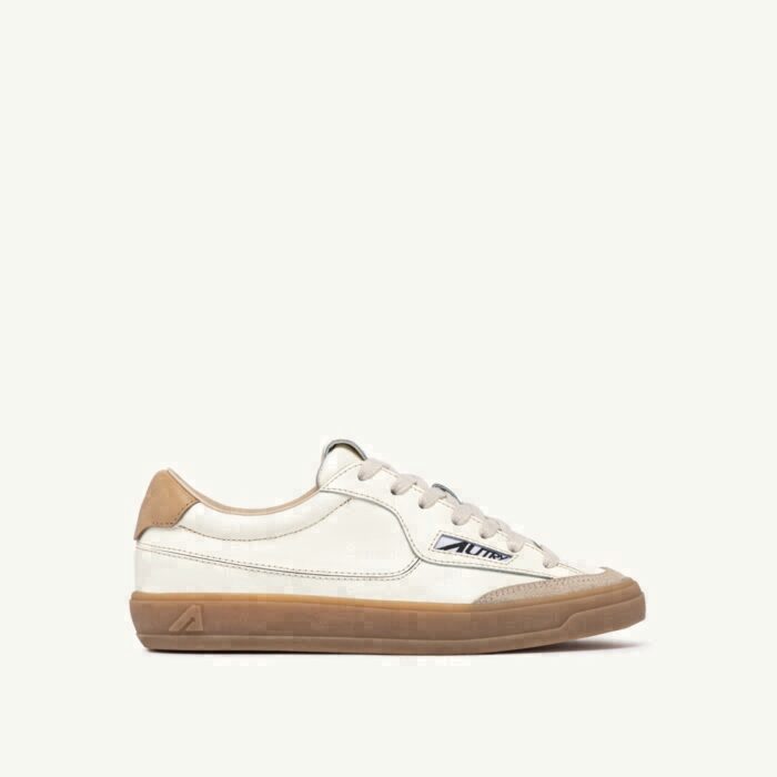 WINDSCAPE LOW EN CUIR MARSHMALLOW ET TAN