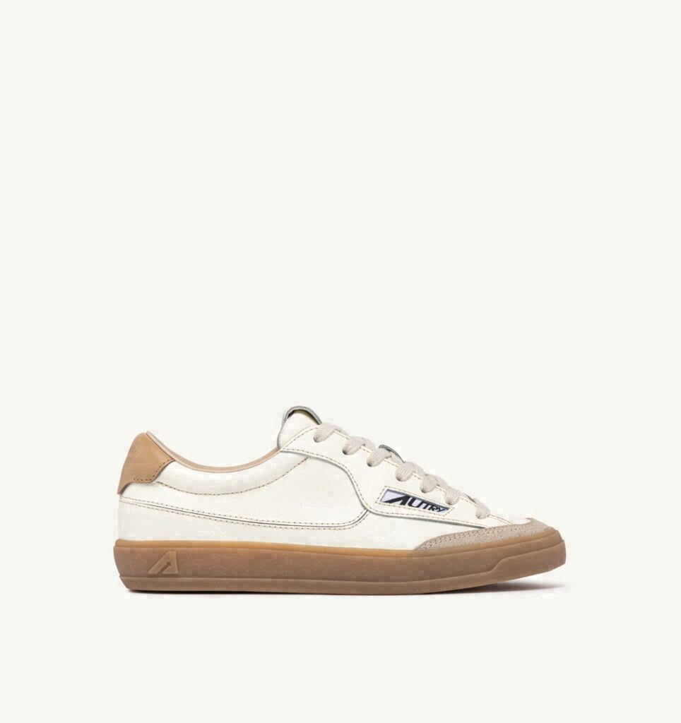 WINDSCAPE LOW EN CUIR MARSHMALLOW ET TAN