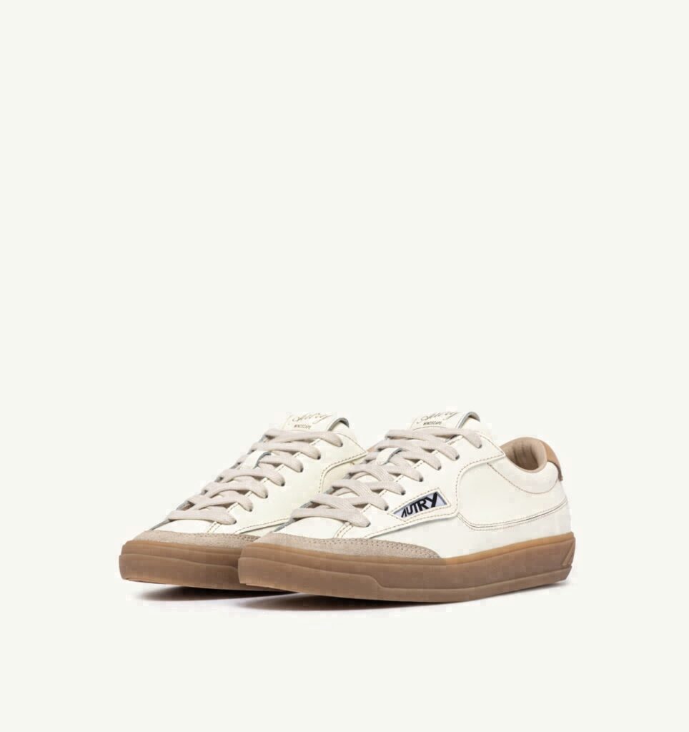 WINDSCAPE LOW EN CUIR MARSHMALLOW ET TAN