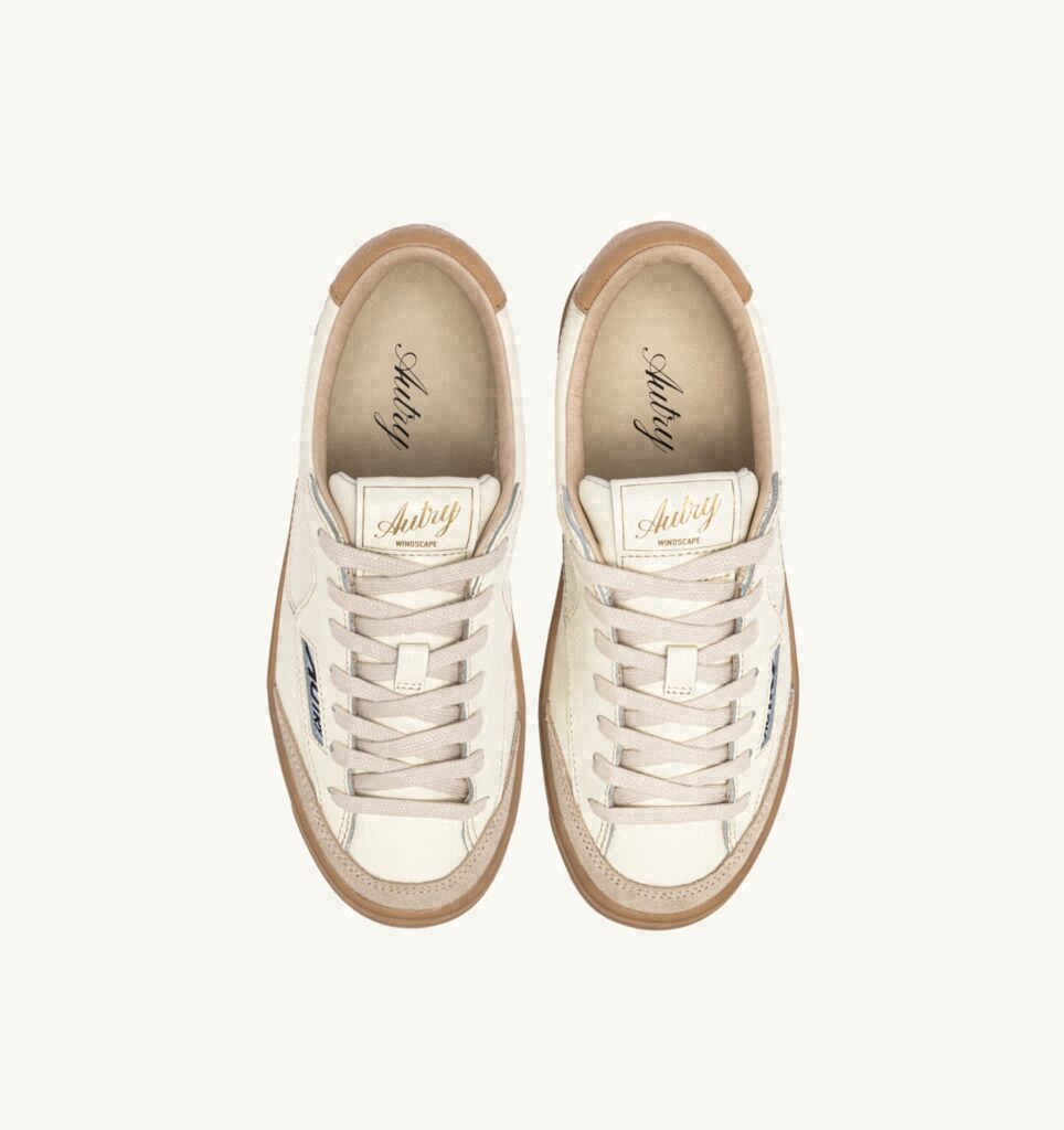 WINDSCAPE LOW EN CUIR MARSHMALLOW ET TAN