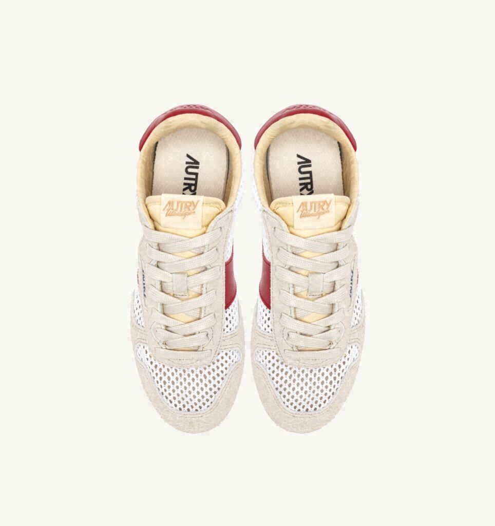 WINDSPIN EN MESH ET CUIR BLANC SAND ET ROUGE