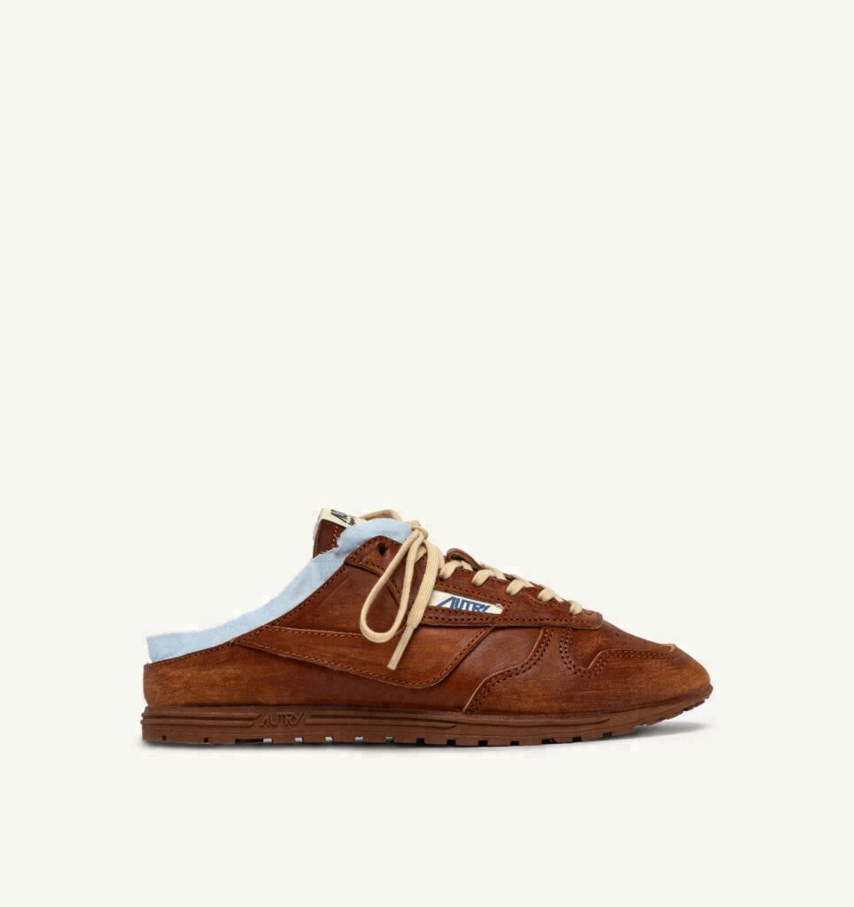 WINDSPIN MULE EN CUIR ET SHIRT BUFF ET AZUR